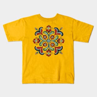 Floral Rosemaling Ornament Kids T-Shirt